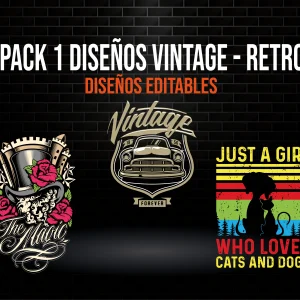 Pack 1 Diseños Vintage Retro