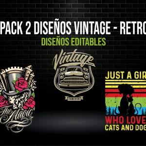 Pack 2 Diseños Vintage Retro