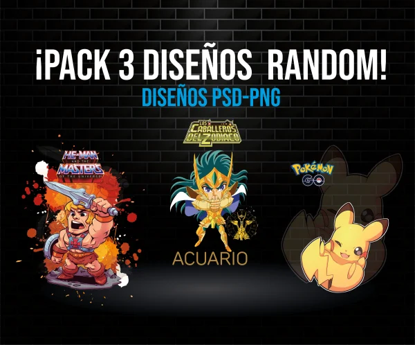 Pack 3 diseños Random