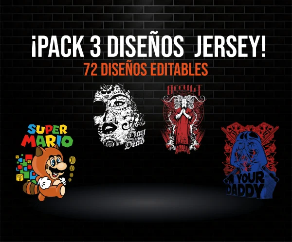 Pack 3 extra diseños jersey